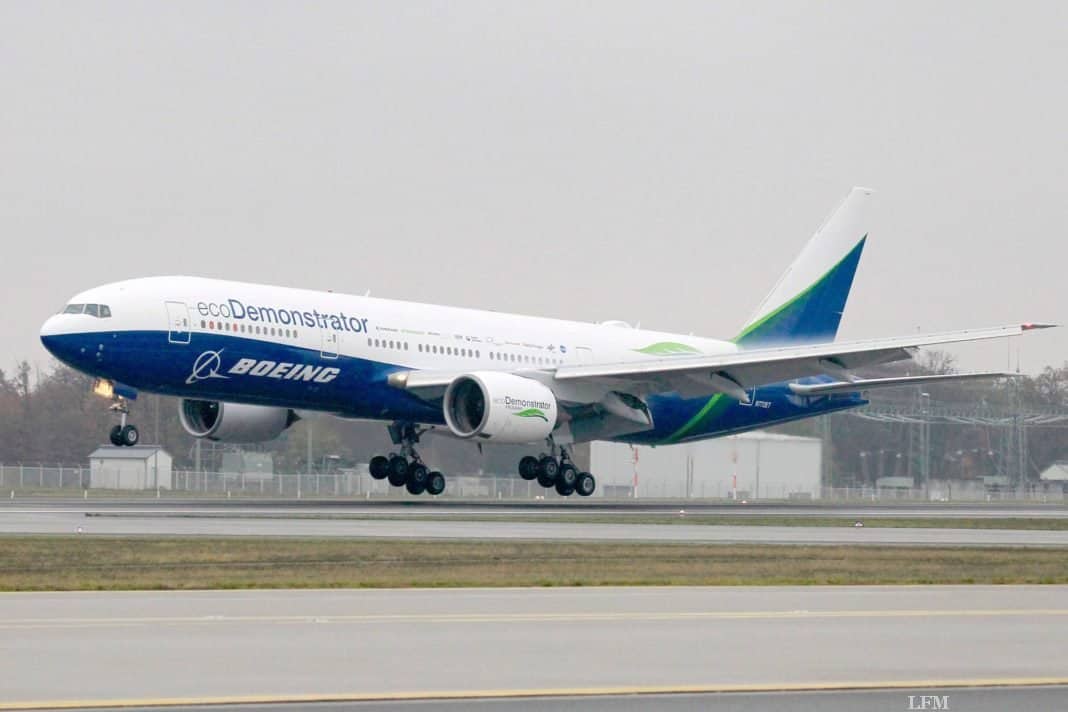 Boeing 777 ecoDemonstrator aus Seattle zu Besuch in Frankfurt