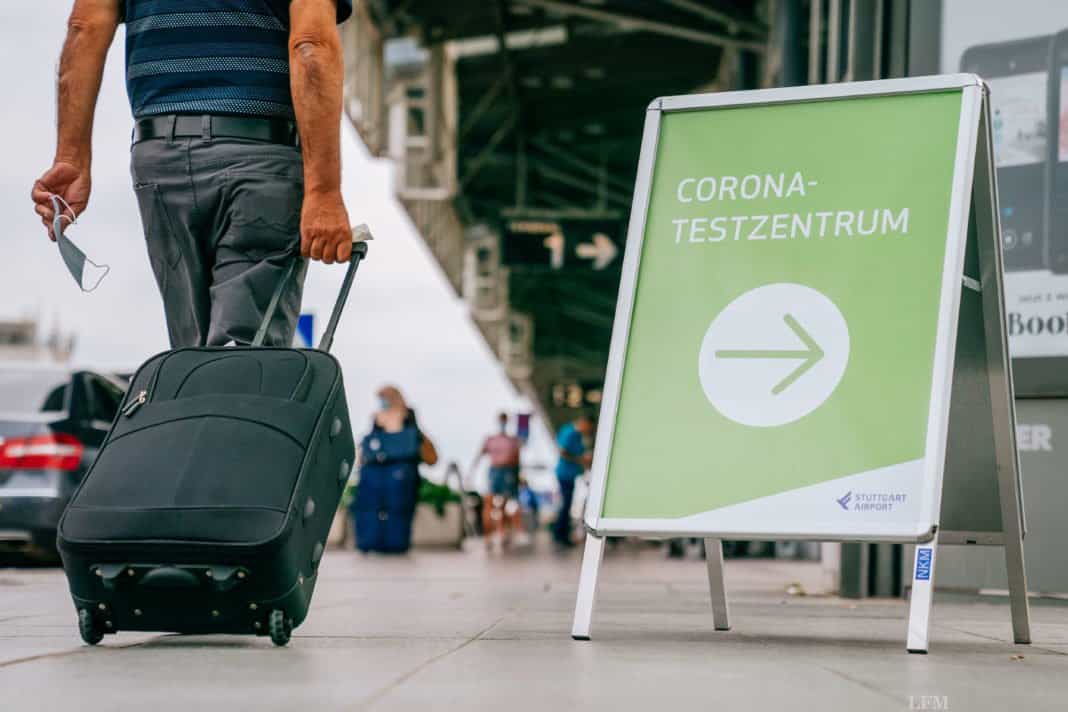 Corona-Testcenter am Flughafen Stuttgart