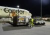 Condor Boeing 767 im Auftrag von DHL Express am Flughafen Halle