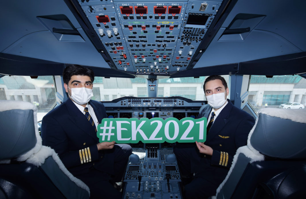 Emirates Sonderflug EK2021 Cockpit-Crew