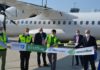 Premiere und feierliche Begruessung der neuesten deutschen Fluggesellschaft Green Airlines am Paderborn-Lippstadt Airport.