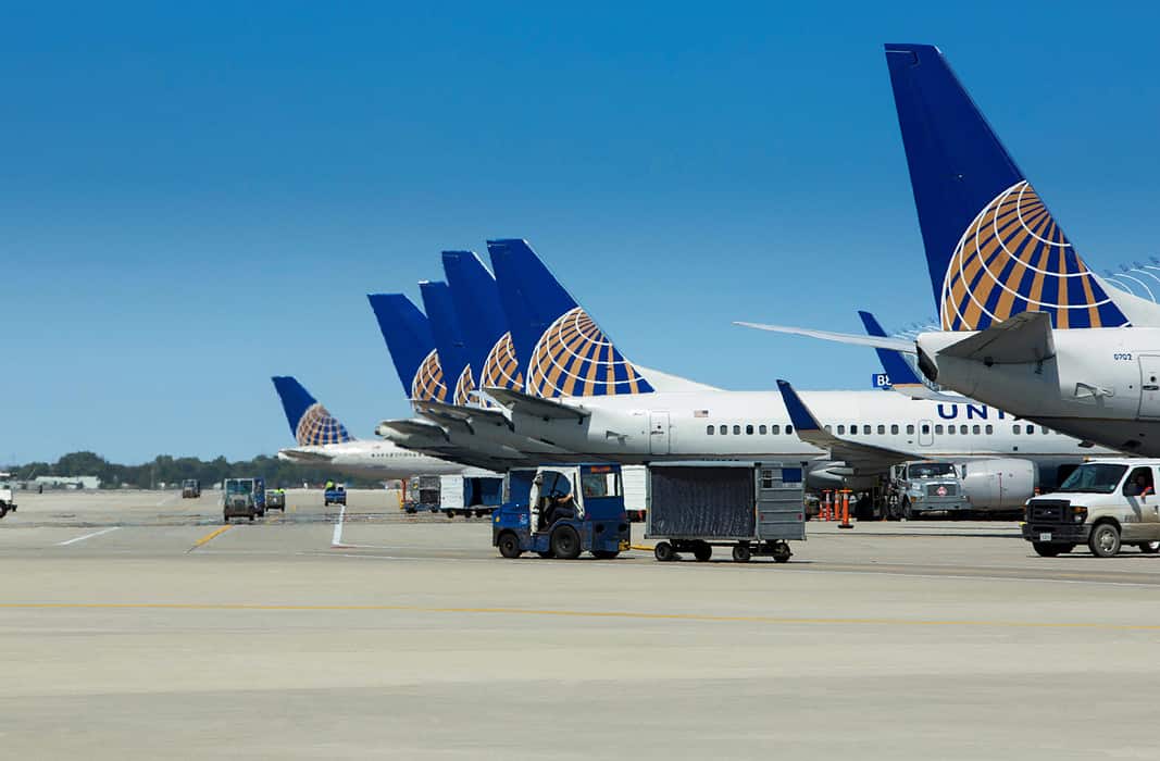 United Flugzeuge am Chicago O'Hare International Airport