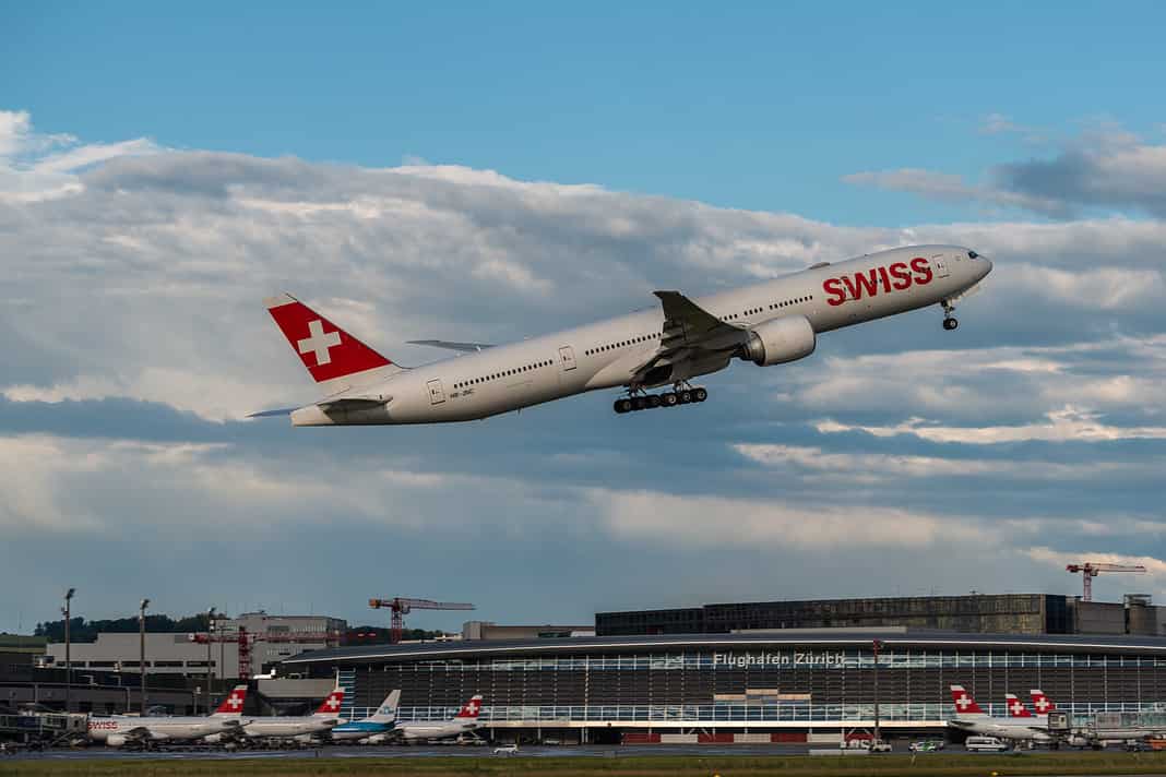 Abflug am Flughafen Zürich