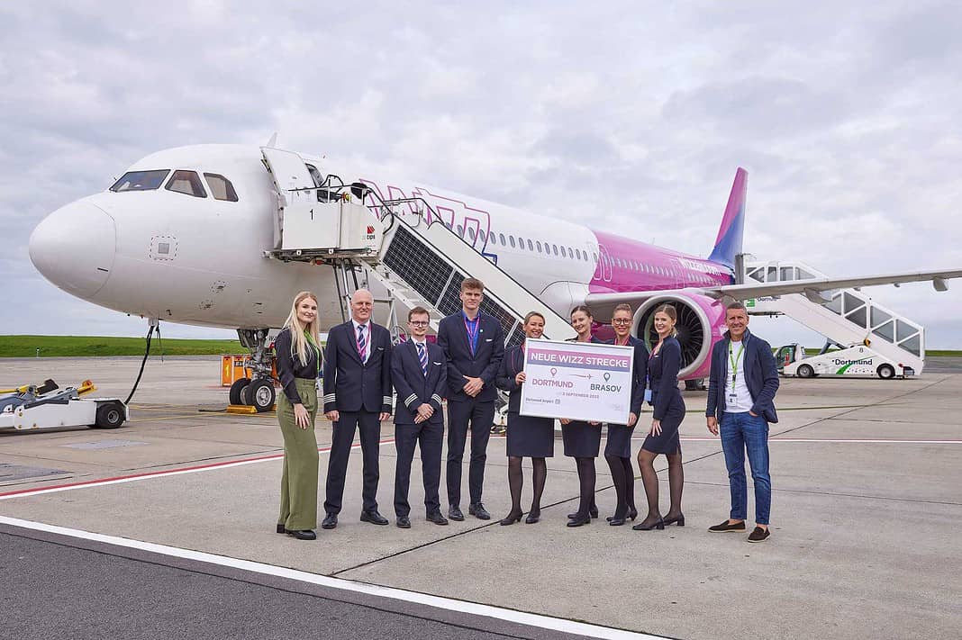 Wizz Air startet zum Erstflug von Dortmund nach Brasov.