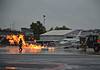 Der Flughafen Paderborn/Lippstadt probt Ernstfall eines Absturzes eines Kunstflugzeuges auf dem Vorfeld bei einer Flugshow auf dem Außengelände.