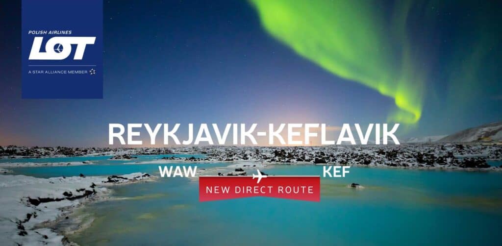 LOT Polish Airlines flies to Reykjavik (Iceland)