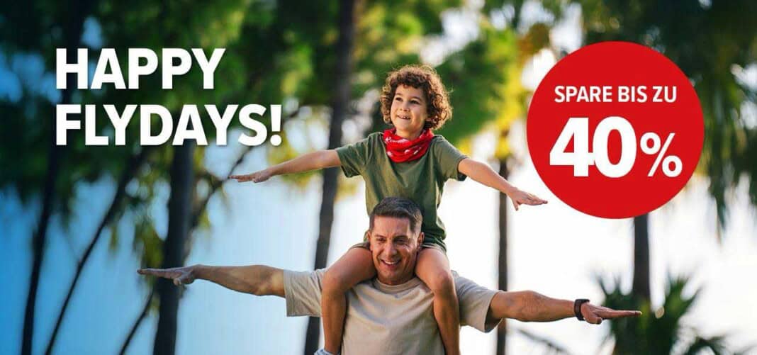 Mit der „Happy Flydays“-Kampagne von Corendon Airlines bis zu 40 Prozent Rabatt auf den Nettoflugpreis (pro Person und Flug) sichern.