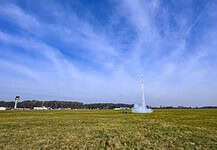 Start einer CanSat-Rakete vom Flugplatz Rotenburg (Wümme)