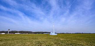 Launch of a CanSat rocket from Rotenburg (Wümme) airfield