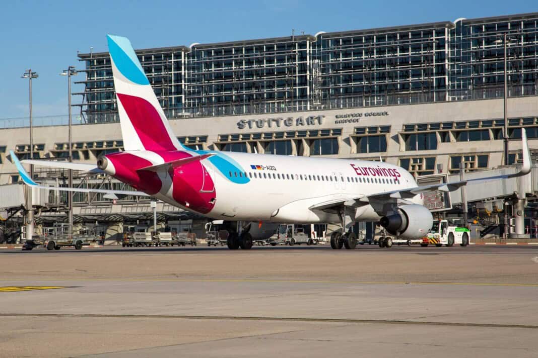 Eurowings auf dem Vorfeld des Flughafen Stuttgart